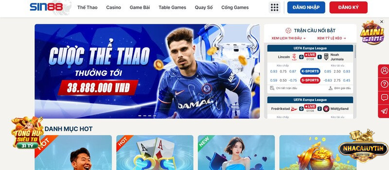 Sin88 - Trải nghiệm cá cược cùng nhà cái đẳng cấp từ Singapore Sin88 - Trải nghiệm cá cược cùng nhà cái đẳng cấp từ Singapore